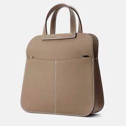 Pre Owned Hermes Halzan Mini Etoupe Swift Leather Bag 