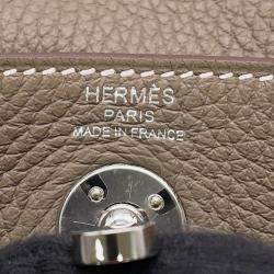 Pre Owned Hermes Lindy Mini Etoupe Taurillon Clemence Bag 