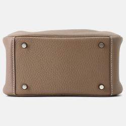 Pre Owned Hermes Lindy Mini Etoupe Taurillon Clemence Bag 