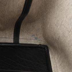 Pre Owned Hermes Garden Party Gray Black Toile H Canvas Leather F Tote PM