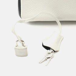 Pre Owned Hermes Birkin 30 Handbag Clemence Leather Black White