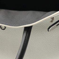 Pre Owned Hermes Birkin 30 Handbag Clemence Leather Black White