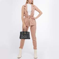 Pre Owned Hermes Noir Epsom Leather Gold Finish Birkin 30 Bag