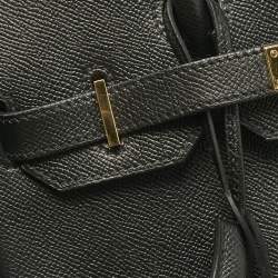 Pre Owned Hermes Noir Epsom Leather Gold Finish Birkin 30 Bag