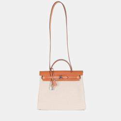 Pre Owned Hermes  Herbag Zip PM 31 Ecru Naturel Viking Fauve Hunter Bag
