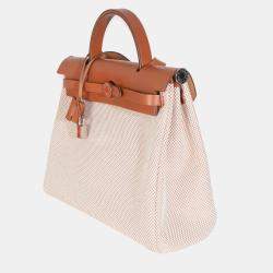 Pre Owned Hermes  Herbag Zip PM 31 Ecru Naturel Viking Fauve Hunter Bag