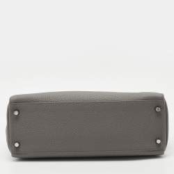 Pre Owned Hermes Etain Togo Leather Palladium Finish Kelly Retourne 32 Bag