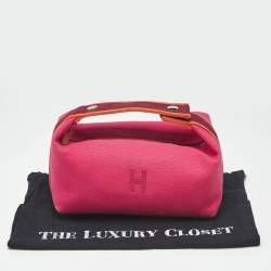 Pre Owned Hermes Hibiscus Canvas Small Bride-a-Brac Pouch