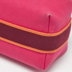 Pre Owned Hermes Hibiscus Canvas Small Bride-a-Brac Pouch