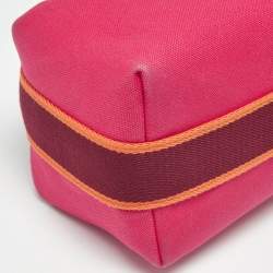 Pre Owned Hermes Hibiscus Canvas Small Bride-a-Brac Pouch