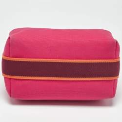 Pre Owned Hermes Hibiscus Canvas Small Bride-a-Brac Pouch