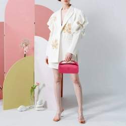 Pre Owned Hermes Hibiscus Canvas Small Bride-a-Brac Pouch