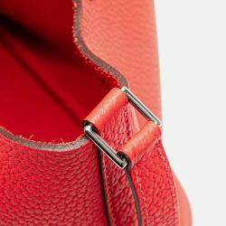 Pre Owned Hermes Picotin Lock 18 Rose Jaipur Taurillon Clemence Leather Tote Bag