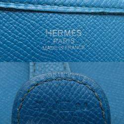 Pre Owned Hermes Evelyne III PM Blue Epsom Leather Shoulder Bag
