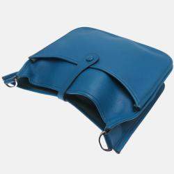Pre Owned Hermes Evelyne III PM Blue Epsom Leather Shoulder Bag