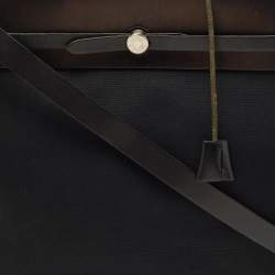 Pre Owned Hermes Black Canvas and Leather 2 in 1 Herbag 39 Bag