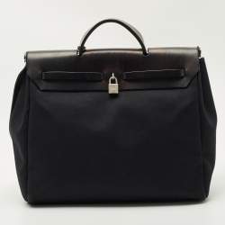 Pre Owned Hermes Black Canvas and Leather 2 in 1 Herbag 39 Bag