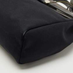 Pre Owned Hermes Black Canvas and Leather 2 in 1 Herbag 39 Bag