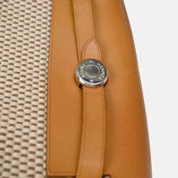 Pre Owned Hermes Beige Black Toile GM Officier Herbag TPM Shoulder Bag