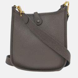 Pre Owned Hermes Evelyne TPM Etain Taurillon Clemence Shoulder Bag
