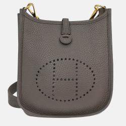 Pre Owned Hermes Evelyne TPM Etain Taurillon Clemence Shoulder Bag