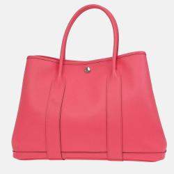 Pre Owned Hermes Garden Party 36 Rose Azalee Epsom Leather Tote Bag
