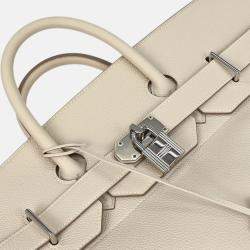 Pre Owned Hermes Haut a Courroies 50 Craie Togo Handbag