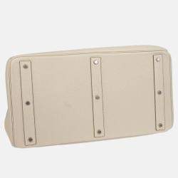 Pre Owned Hermes Haut a Courroies 50 Craie Togo Handbag