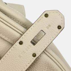 Pre Owned Hermes Haut a Courroies 50 Craie Togo Handbag