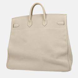 Pre Owned Hermes Haut a Courroies 50 Craie Togo Handbag