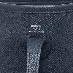 Pre Owned Hermes Bleu Indigo/Lime Epsom Leather Evelyne Amazone TPM Bag