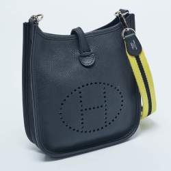 Pre Owned Hermes Bleu Indigo/Lime Epsom Leather Evelyne Amazone TPM Bag