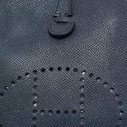 Pre Owned Hermes Bleu Indigo/Lime Epsom Leather Evelyne Amazone TPM Bag
