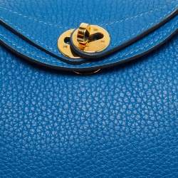 Pre Owned حقيبة هيرمس ميني ليندي جلد كليمنس توريلون بلو فريدا إكسسوار مطلي ذهبي