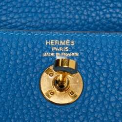 Pre Owned حقيبة هيرمس ميني ليندي جلد كليمنس توريلون بلو فريدا إكسسوار مطلي ذهبي