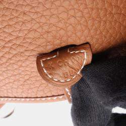 Pre Owned Hermes Evelyne TPM Gold Leather Shoulder Bag
