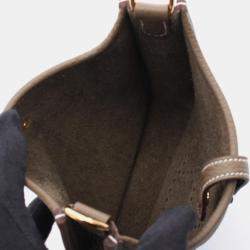 Pre Owned Hermes Evelyne TPM Etoupe  Leather Shoulder Bags