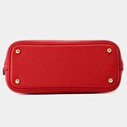 Pre Owned Hermes Bolide 1923 Mini Rouge Ladue Evercolor Handbag