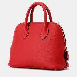 Pre Owned Hermes Bolide 1923 Mini Rouge Ladue Evercolor Handbag