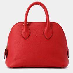 Pre Owned Hermes Bolide 1923 Mini Rouge Ladue Evercolor Handbag