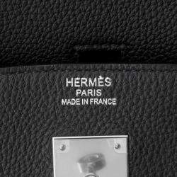 Pre Owned Hermes Birkin 40 Black Togo Leather Handbag