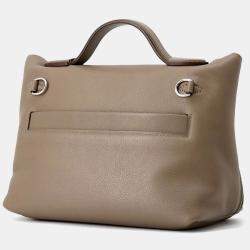 Pre Owned Hermes 24/24 Sac Van Quatre Mini Etoupe Swift Evercolor Leather Handbag