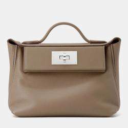 Pre Owned Hermes 24/24 Sac Van Quatre Mini Etoupe Swift Leather Evercolor Bag