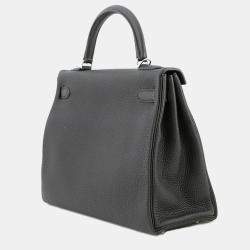 Pre Owned Hermes Kelly Retourne 32 Black Togo Leather Bag