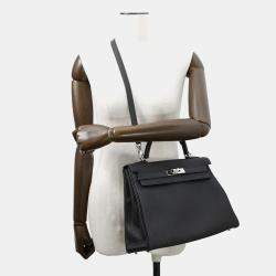 Pre Owned Hermes Kelly Retourne 32 Black Togo Leather Bag