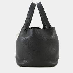 Pre Owned Hermes Picotin Lock 22 Black Taurillon Clemence Bag