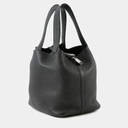 Pre Owned Hermes Picotin Lock 22 Black Taurillon Clemence Bag