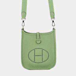 Pre Owned Hermes Evelyne TPM Vert Cricket Taurillon Clemence Bag