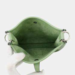 Pre Owned Hermes Evelyne TPM Vert Cricket Taurillon Clemence Bag