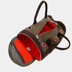 Pre Owned Hermes Dog  Khaki/Feu Toile Military Canvas Carry Bag